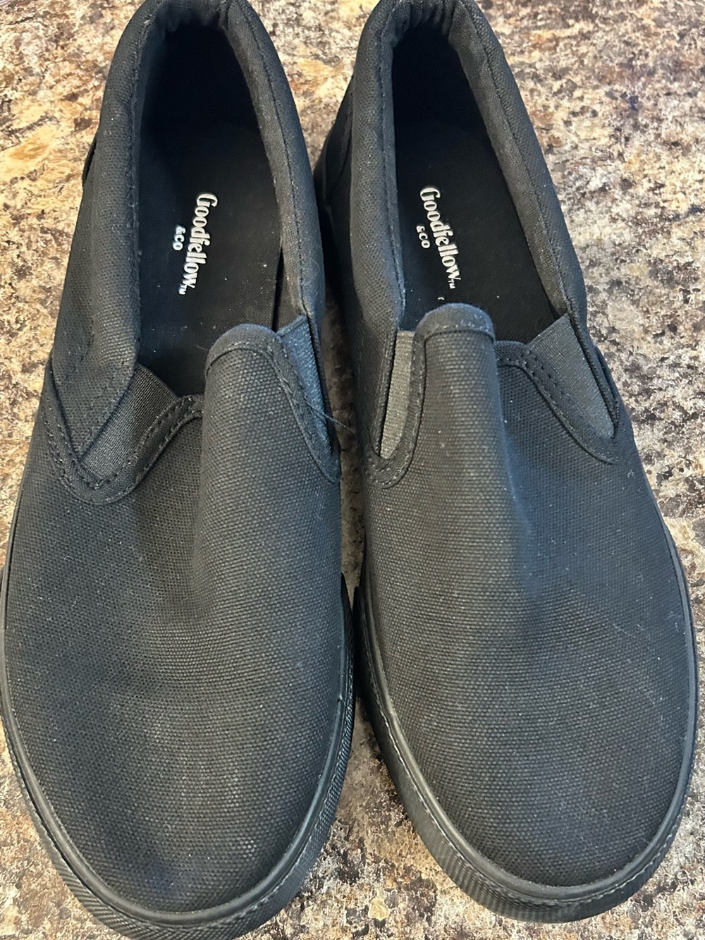 Men's Phillip Twin Gore Sneakers - Goodfellow & Co™ Black Onyx Slip-on Size 7